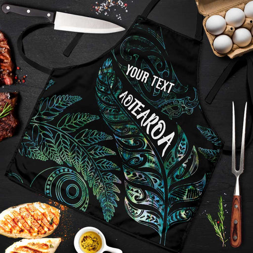 Aotearoa Personalized Lawn Bowls Maori Apron New Zealand Paua Shell Tribal Silver Fern - Aussie Hoodie
