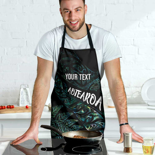 Aotearoa Personalized Lawn Bowls Maori Apron New Zealand Paua Shell Tribal Silver Fern - Aussie Hoodie