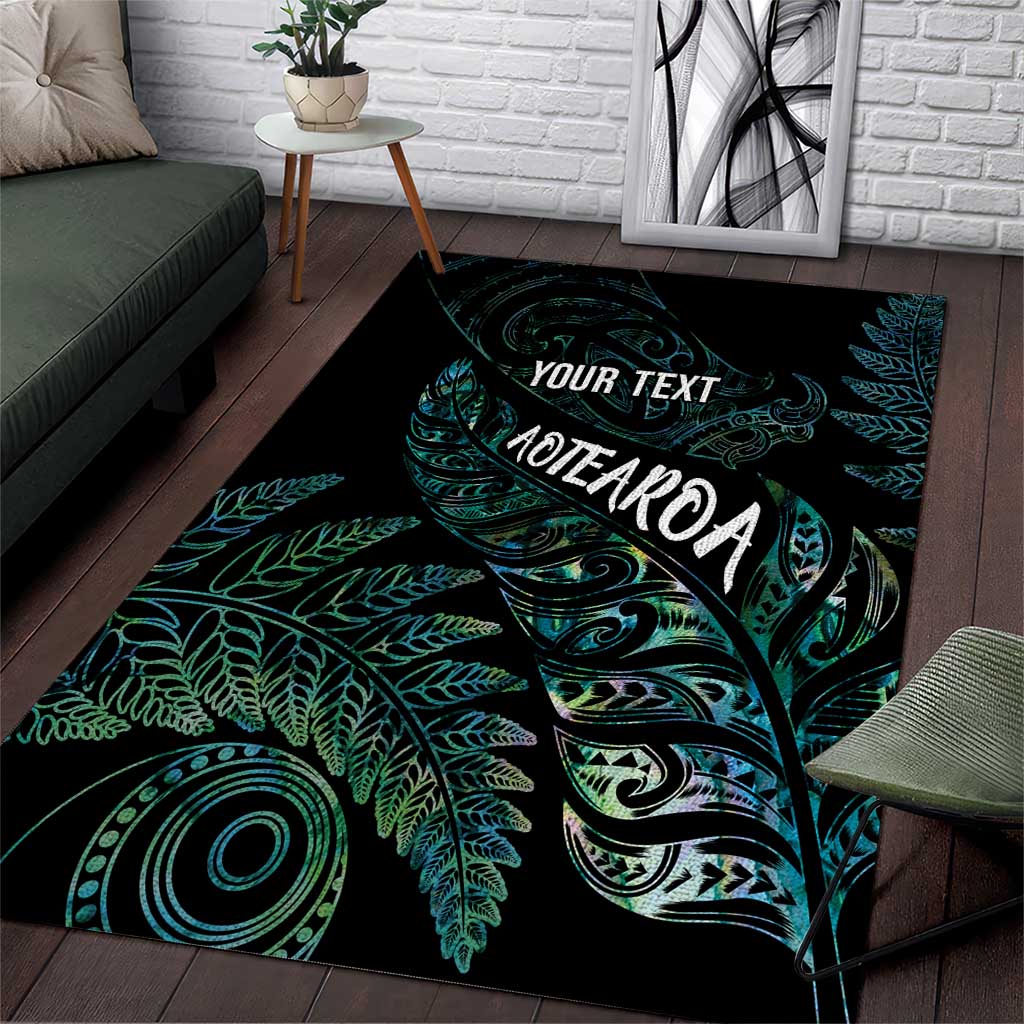 Aotearoa Personalized Lawn Bowls Maori Area Rug New Zealand Paua Shell Tribal Silver Fern - Aussie Hoodie