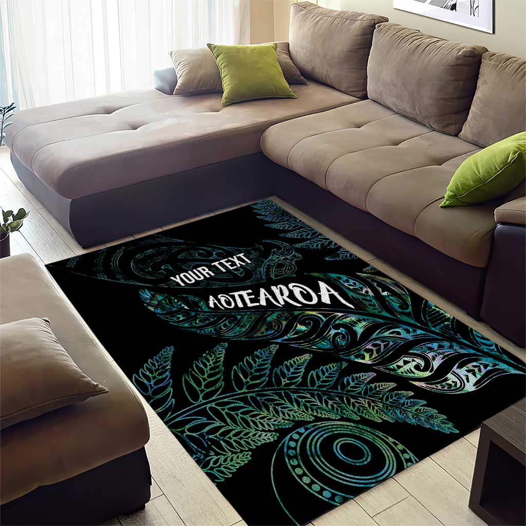 Aotearoa Personalized Lawn Bowls Maori Area Rug New Zealand Paua Shell Tribal Silver Fern - Aussie Hoodie