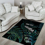 Aotearoa Personalized Lawn Bowls Maori Area Rug New Zealand Paua Shell Tribal Silver Fern - Aussie Hoodie