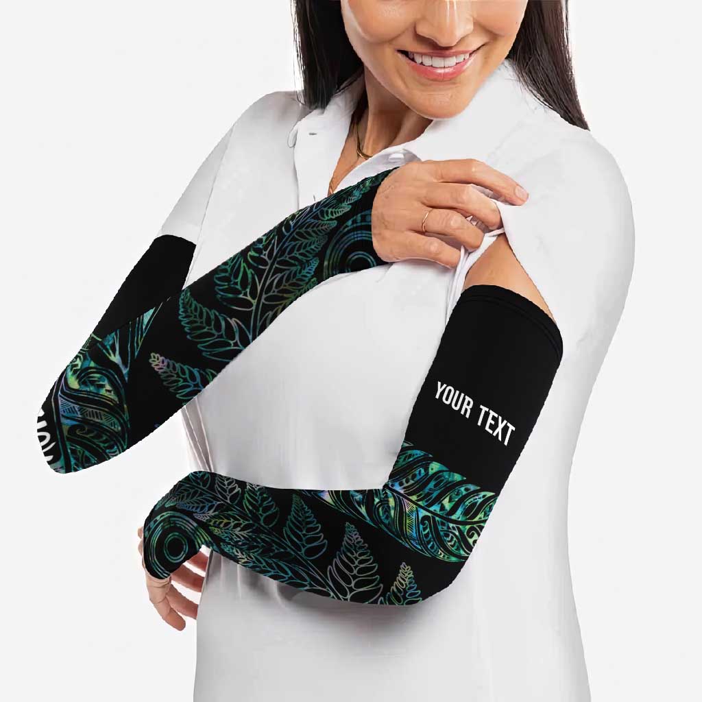 Aotearoa Personalized Lawn Bowls Maori Arm Sleeves New Zealand Paua Shell Tribal Silver Fern - Aussie Hoodie