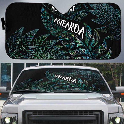 Aotearoa Personalized Lawn Bowls Maori Auto Sun Shade New Zealand Paua Shell Tribal Silver Fern - Aussie Hoodie