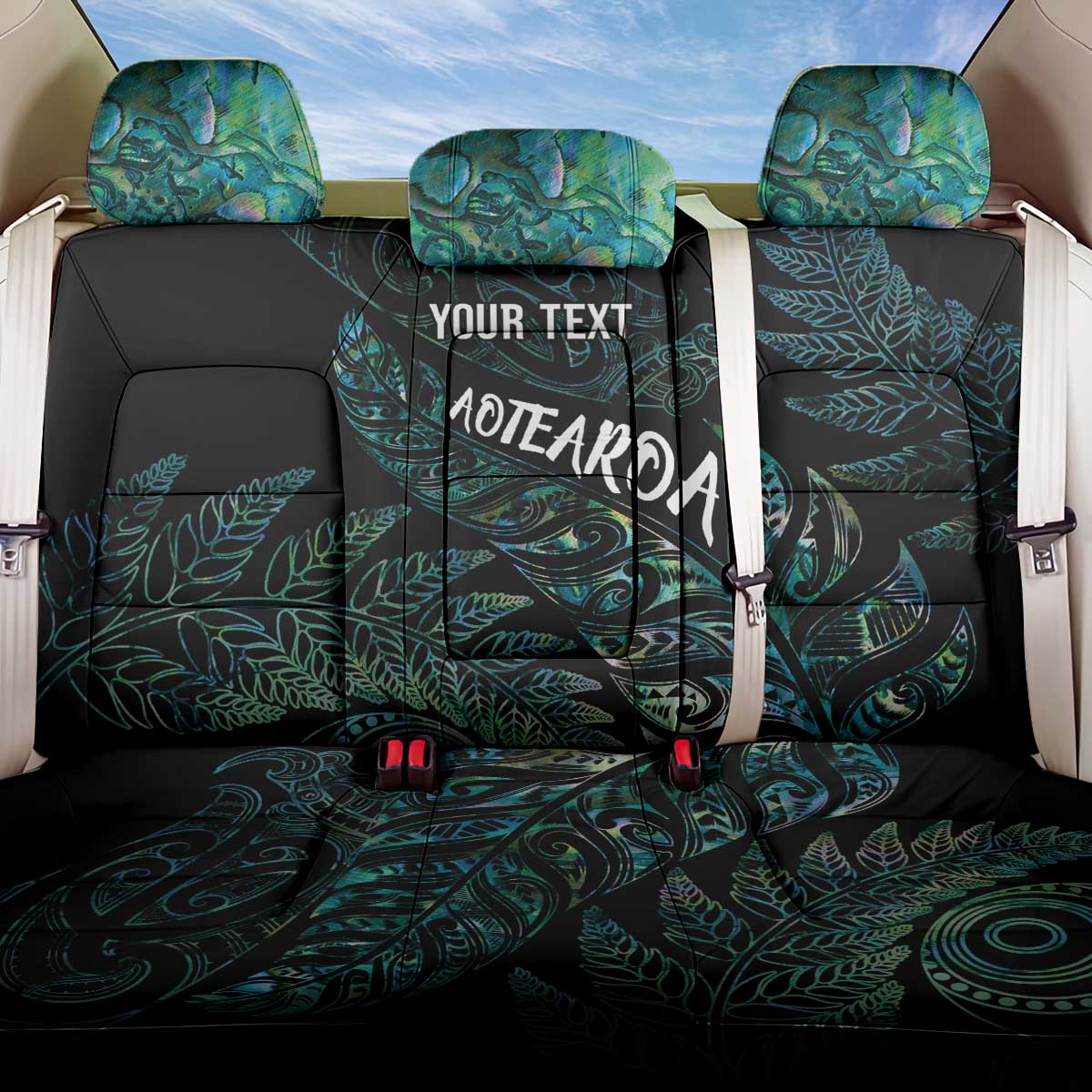 Aotearoa Personalized Lawn Bowls Maori Back Car Seat Cover New Zealand Paua Shell Tribal Silver Fern - Aussie Hoodie