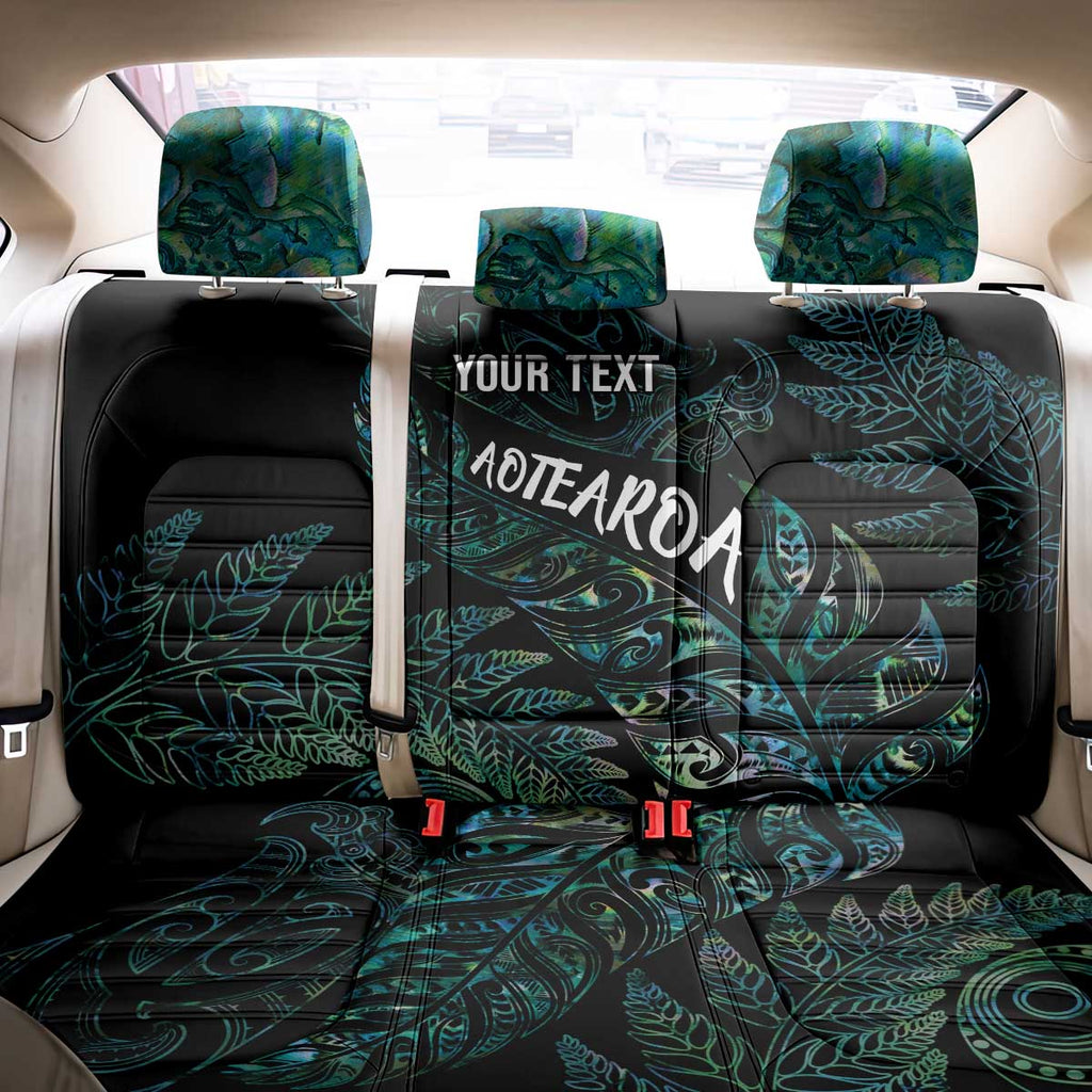 Aotearoa Personalized Lawn Bowls Maori Back Car Seat Cover New Zealand Paua Shell Tribal Silver Fern - Aussie Hoodie