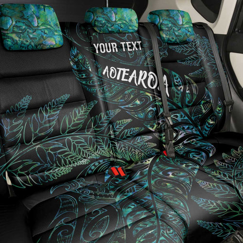 Aotearoa Personalized Lawn Bowls Maori Back Car Seat Cover New Zealand Paua Shell Tribal Silver Fern - Aussie Hoodie