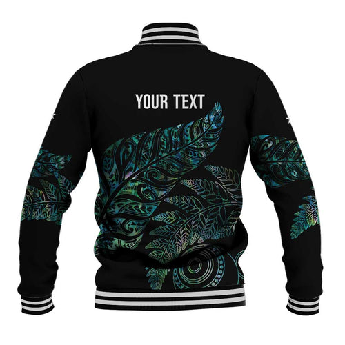 Aotearoa Personalized Lawn Bowls Maori Baseball Jacket New Zealand Paua Shell Tribal Silver Fern - Aussie Hoodie