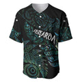 Aotearoa Personalized Lawn Bowls Maori Baseball Jersey New Zealand Paua Shell Tribal Silver Fern - undefined
