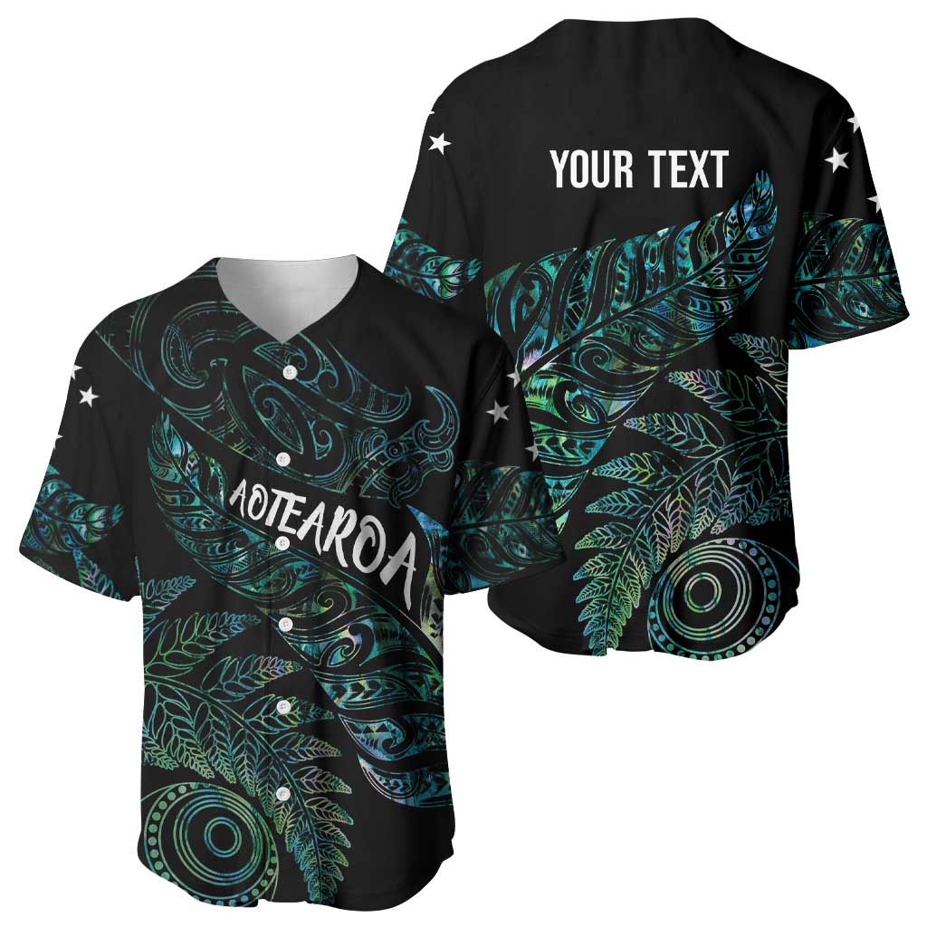 Aotearoa Personalized Lawn Bowls Maori Baseball Jersey New Zealand Paua Shell Tribal Silver Fern - undefined