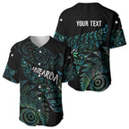 Aotearoa Personalized Lawn Bowls Maori Baseball Jersey New Zealand Paua Shell Tribal Silver Fern - undefined