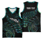 Aotearoa Personalized Lawn Bowls Maori Basketball Jersey New Zealand Paua Shell Tribal Silver Fern - Aussie Hoodie