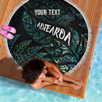 Aotearoa Personalized Lawn Bowls Maori Beach Blanket New Zealand Paua Shell Tribal Silver Fern - Aussie Hoodie