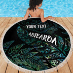 Aotearoa Personalized Lawn Bowls Maori Beach Blanket New Zealand Paua Shell Tribal Silver Fern - Aussie Hoodie