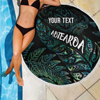 Aotearoa Personalized Lawn Bowls Maori Beach Blanket New Zealand Paua Shell Tribal Silver Fern - Aussie Hoodie