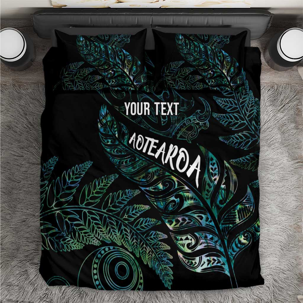Aotearoa Personalized Lawn Bowls Maori Bedding Set New Zealand Paua Shell Tribal Silver Fern - Aussie Hoodie