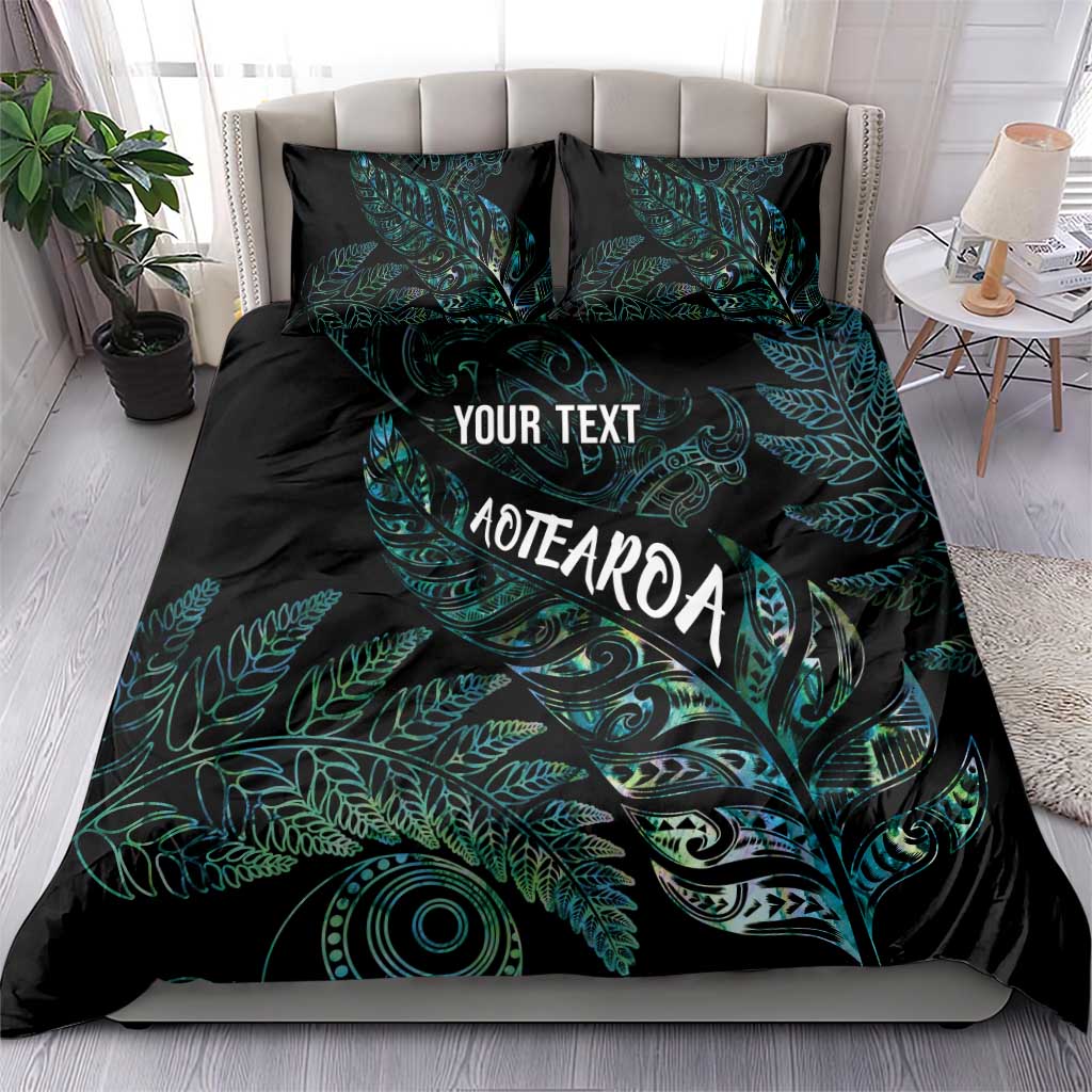 Aotearoa Personalized Lawn Bowls Maori Bedding Set New Zealand Paua Shell Tribal Silver Fern - Aussie Hoodie