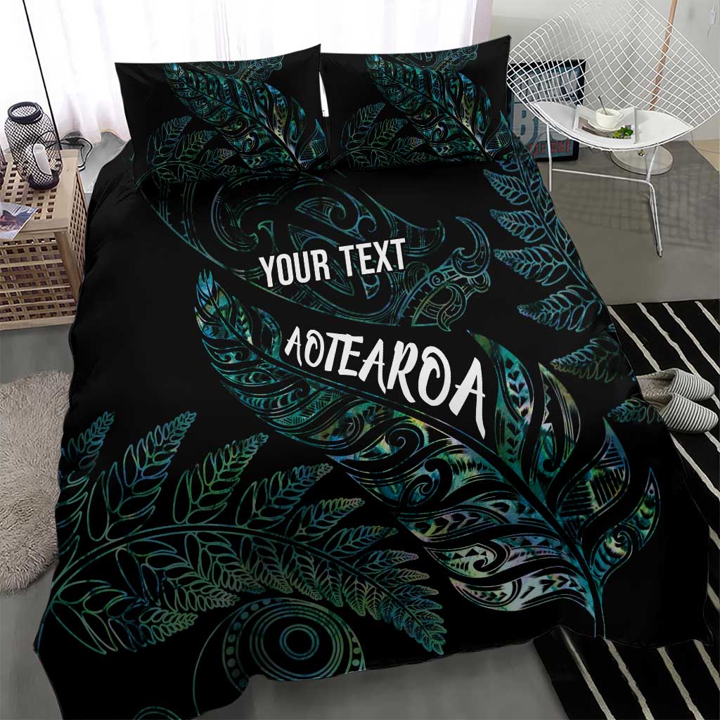 Aotearoa Personalized Lawn Bowls Maori Bedding Set New Zealand Paua Shell Tribal Silver Fern - Aussie Hoodie