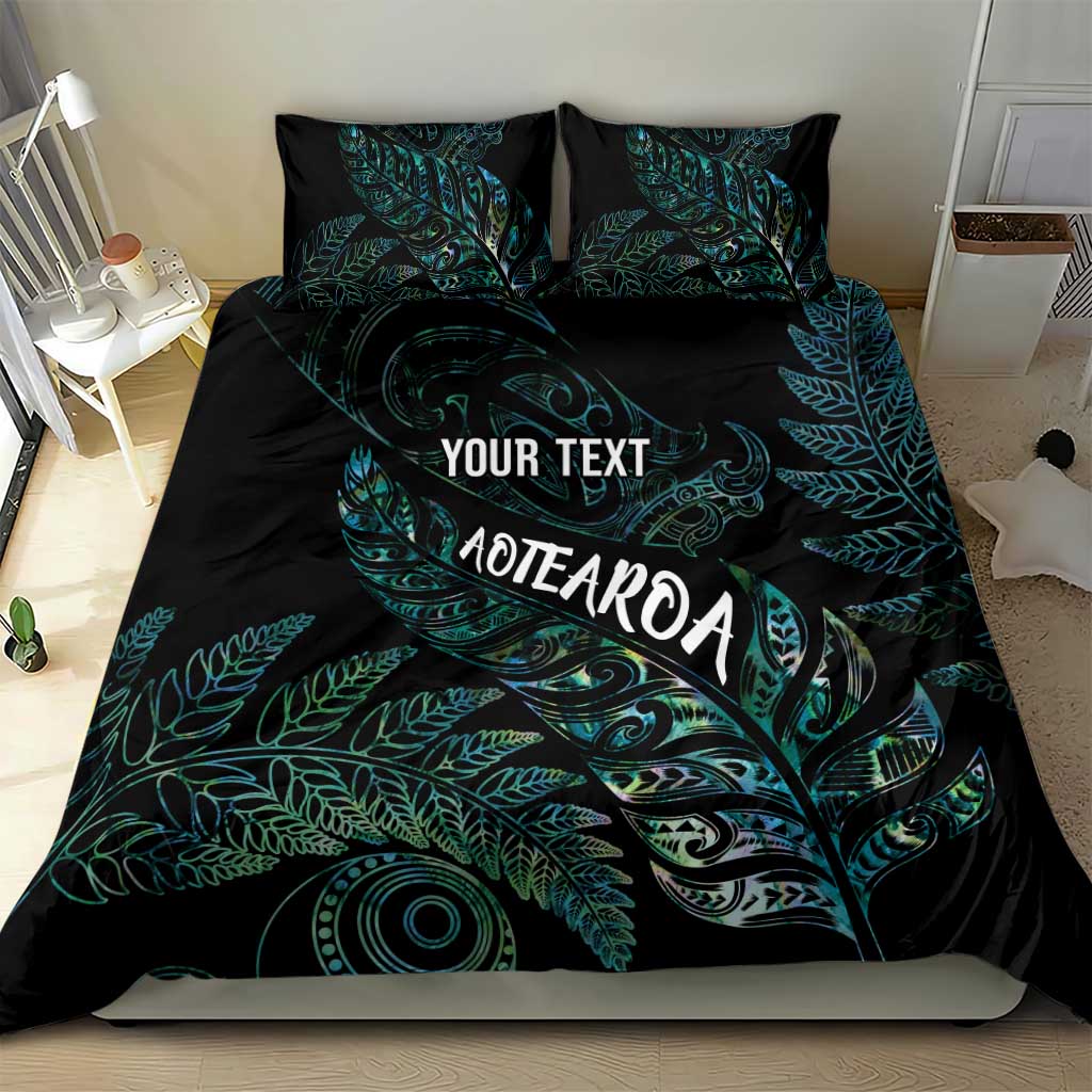 Aotearoa Personalized Lawn Bowls Maori Bedding Set New Zealand Paua Shell Tribal Silver Fern - Aussie Hoodie
