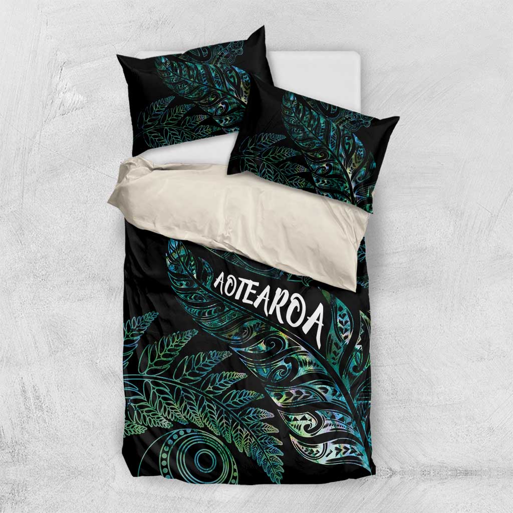 Aotearoa Personalized Lawn Bowls Maori Bedding Set New Zealand Paua Shell Tribal Silver Fern - Aussie Hoodie
