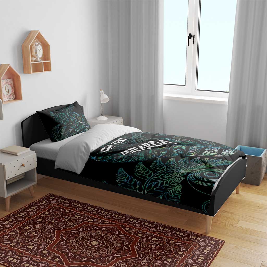 Aotearoa Personalized Lawn Bowls Maori Bedding Set New Zealand Paua Shell Tribal Silver Fern - Aussie Hoodie