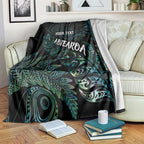 Aotearoa Personalized Lawn Bowls Maori Blanket New Zealand Paua Shell Tribal Silver Fern - Aussie Hoodie