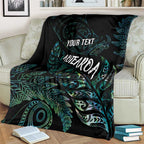Aotearoa Personalized Lawn Bowls Maori Blanket New Zealand Paua Shell Tribal Silver Fern - Aussie Hoodie