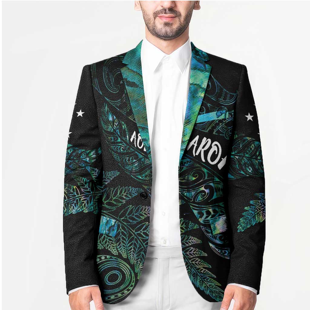 Aotearoa Personalized Lawn Bowls Maori Blazer New Zealand Paua Shell Tribal Silver Fern - Aussie Hoodie