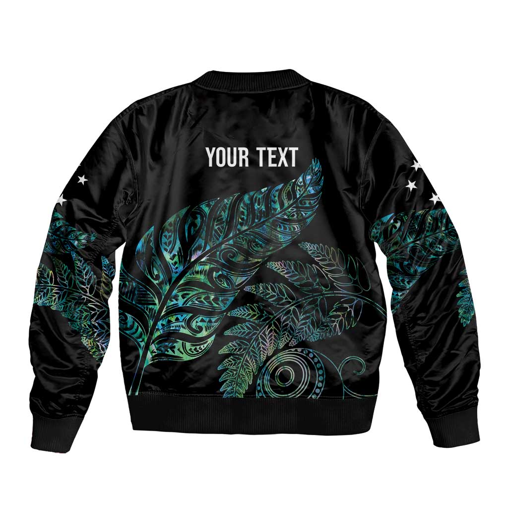 Aotearoa Personalized Lawn Bowls Maori Bomber Jacket New Zealand Paua Shell Tribal Silver Fern - Aussie Hoodie