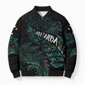 Aotearoa Personalized Lawn Bowls Maori Bomber Puffer Jacket New Zealand Paua Shell Tribal Silver Fern - Aussie Hoodie
