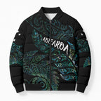 Aotearoa Personalized Lawn Bowls Maori Bomber Puffer Jacket New Zealand Paua Shell Tribal Silver Fern - Aussie Hoodie