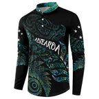 Aotearoa Personalized Lawn Bowls Maori Button Sweatshirt New Zealand Paua Shell Tribal Silver Fern - Aussie Hoodie