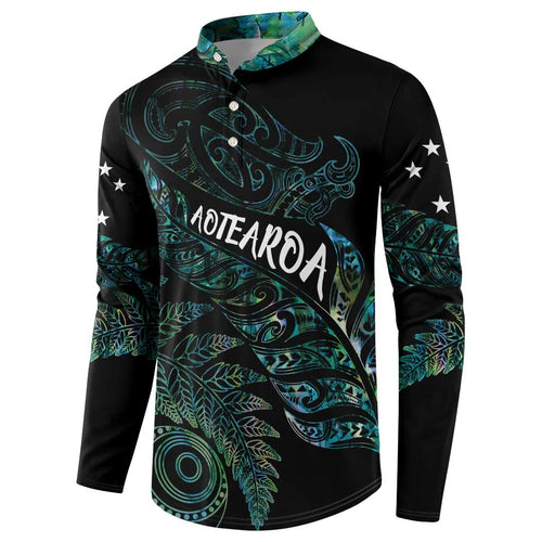 Aotearoa Personalized Lawn Bowls Maori Button Sweatshirt New Zealand Paua Shell Tribal Silver Fern - Aussie Hoodie