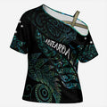 Aotearoa Personalized Lawn Bowls Maori Cross Shoulder Shirt New Zealand Paua Shell Tribal Silver Fern - Aussie Hoodie