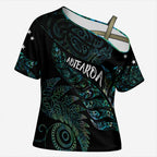 Aotearoa Personalized Lawn Bowls Maori Cross Shoulder Shirt New Zealand Paua Shell Tribal Silver Fern - Aussie Hoodie