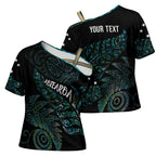 Aotearoa Personalized Lawn Bowls Maori Cross Shoulder Shirt New Zealand Paua Shell Tribal Silver Fern - Aussie Hoodie