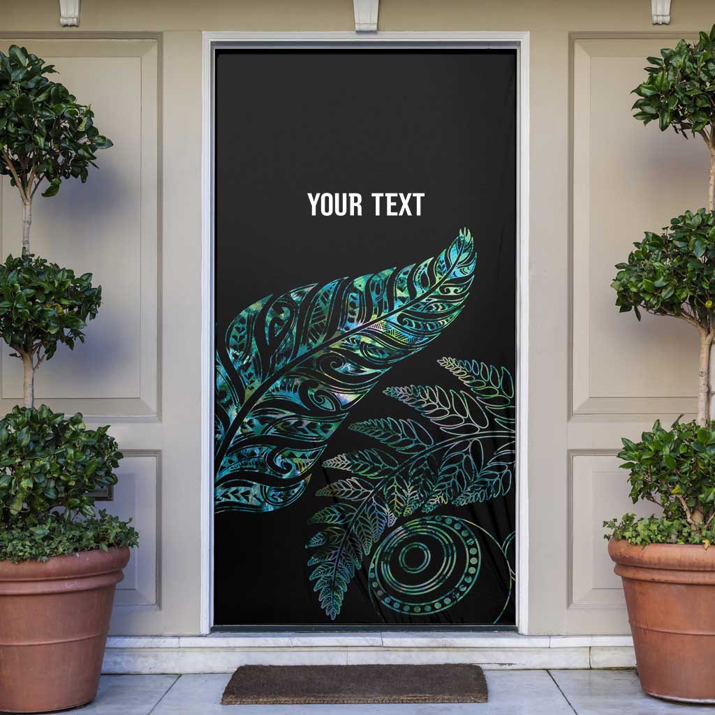 Aotearoa Personalized Lawn Bowls Maori Door Cover New Zealand Paua Shell Tribal Silver Fern - Aussie Hoodie