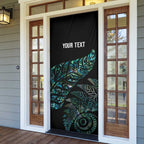 Aotearoa Personalized Lawn Bowls Maori Door Cover New Zealand Paua Shell Tribal Silver Fern - Aussie Hoodie