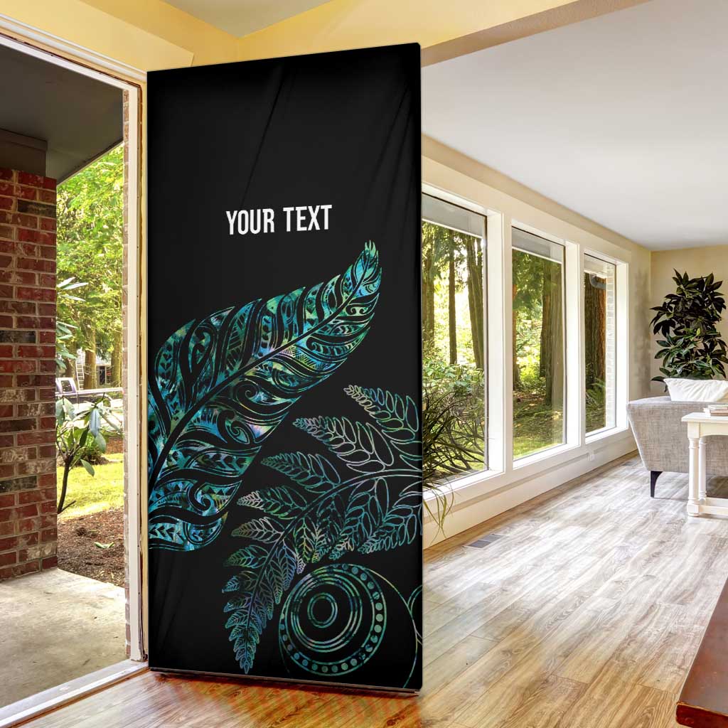 Aotearoa Personalized Lawn Bowls Maori Door Cover New Zealand Paua Shell Tribal Silver Fern - Aussie Hoodie