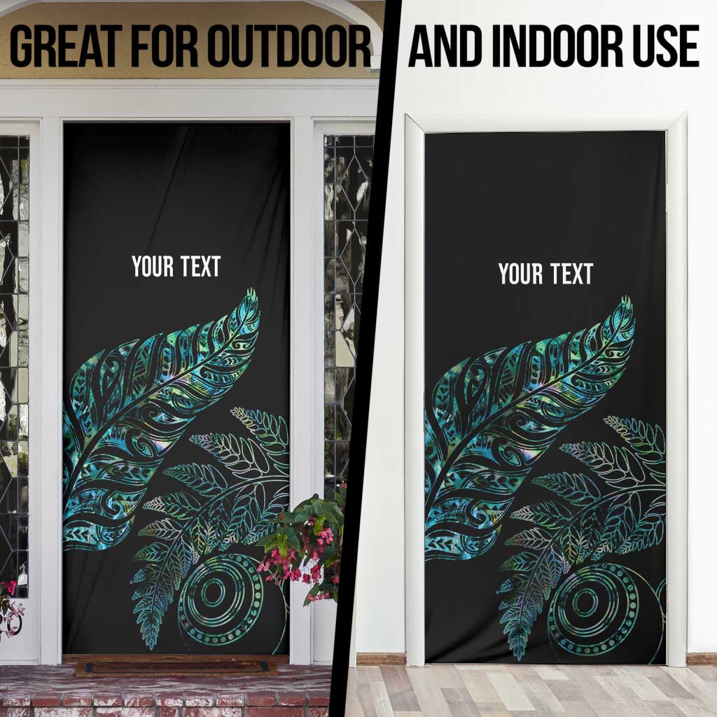 Aotearoa Personalized Lawn Bowls Maori Door Cover New Zealand Paua Shell Tribal Silver Fern - Aussie Hoodie