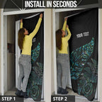 Aotearoa Personalized Lawn Bowls Maori Door Cover New Zealand Paua Shell Tribal Silver Fern - Aussie Hoodie
