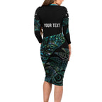Aotearoa Personalized Lawn Bowls Maori Family Matching Long Sleeve Bodycon Dress and Hawaiian Shirt New Zealand Paua Shell Tribal Silver Fern - Aussie Hoodie