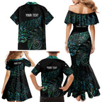 Aotearoa Personalized Lawn Bowls Maori Family Matching Mermaid Dress and Hawaiian Shirt New Zealand Paua Shell Tribal Silver Fern - Aussie Hoodie