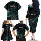 Aotearoa Personalized Lawn Bowls Maori Family Matching Off The Shoulder Long Sleeve Dress and Hawaiian Shirt New Zealand Paua Shell Tribal Silver Fern - Aussie Hoodie