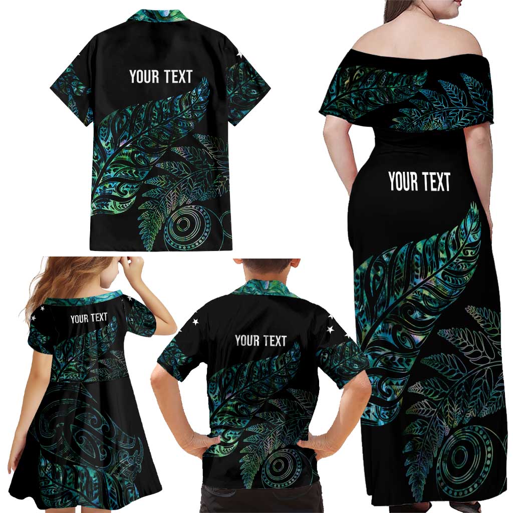 Aotearoa Personalized Lawn Bowls Maori Family Matching Off Shoulder Maxi Dress and Hawaiian Shirt New Zealand Paua Shell Tribal Silver Fern - Aussie Hoodie
