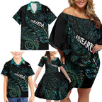 Aotearoa Personalized Lawn Bowls Maori Family Matching Off Shoulder Short Dress and Hawaiian Shirt New Zealand Paua Shell Tribal Silver Fern - Aussie Hoodie