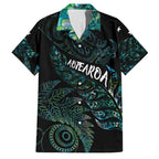 Aotearoa Personalized Lawn Bowls Maori Family Matching Off Shoulder Short Dress and Hawaiian Shirt New Zealand Paua Shell Tribal Silver Fern - Aussie Hoodie