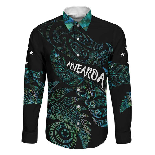 Aotearoa Personalized Lawn Bowls Maori Family Matching Off Shoulder Short Dress and Hawaiian Shirt New Zealand Paua Shell Tribal Silver Fern - Aussie Hoodie