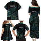 Aotearoa Personalized Lawn Bowls Maori Family Matching Puletasi and Hawaiian Shirt New Zealand Paua Shell Tribal Silver Fern - Aussie Hoodie