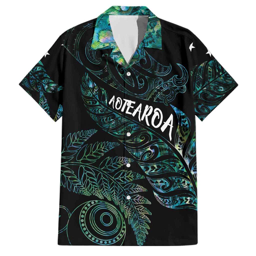 Aotearoa Personalized Lawn Bowls Maori Family Matching Puletasi and Hawaiian Shirt New Zealand Paua Shell Tribal Silver Fern - Aussie Hoodie