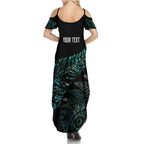 Aotearoa Personalized Lawn Bowls Maori Family Matching Summer Maxi Dress and Hawaiian Shirt New Zealand Paua Shell Tribal Silver Fern - Aussie Hoodie